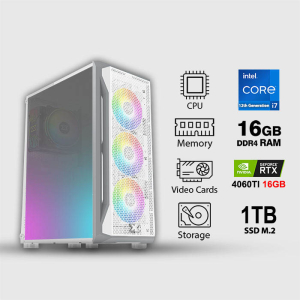PC Gaming Intel Core i7-12700F Processor, 16GB Ram, 1TB SSD M.2