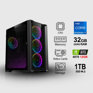PC Gaming Intel Core i7-12700k Processor, 32GB Ram, 1TB SSD M.2