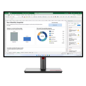 Lenovo ThinkVision P27q-30 Computer Monitor 27-inch 2k QHD 2560x1440, IPS Panel Technology, 1.07 Billion Color Support, Adjustable Stand - Black