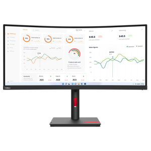 Lenovo ThinkVision T34w-30 Curved Computer Monitor 34-inch 2k WQHD 3440x1440, VA Panel Technology, Ethernet (RJ-45) port, USB-C 3.2